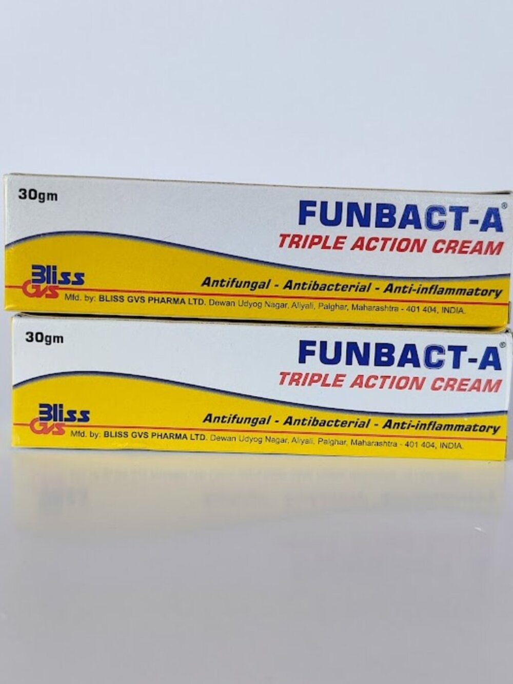 Funbact-A Triple Action Cream 30gm Pack of Two | Expiration Date 06/26